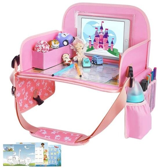 Kids Travel Tray for Toddler Car Seat, Lap Tray for Girl Activities - Picture 1 of 6